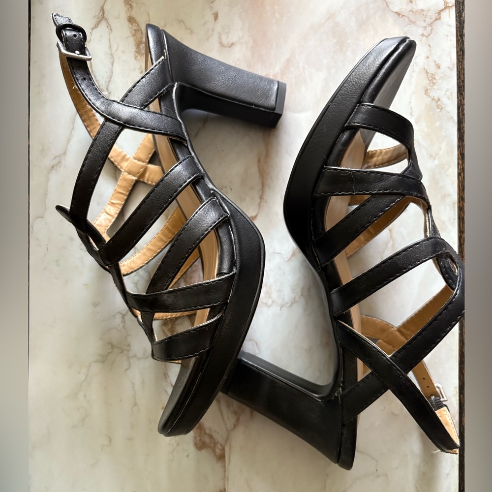 Elegant Black Strappy Heels